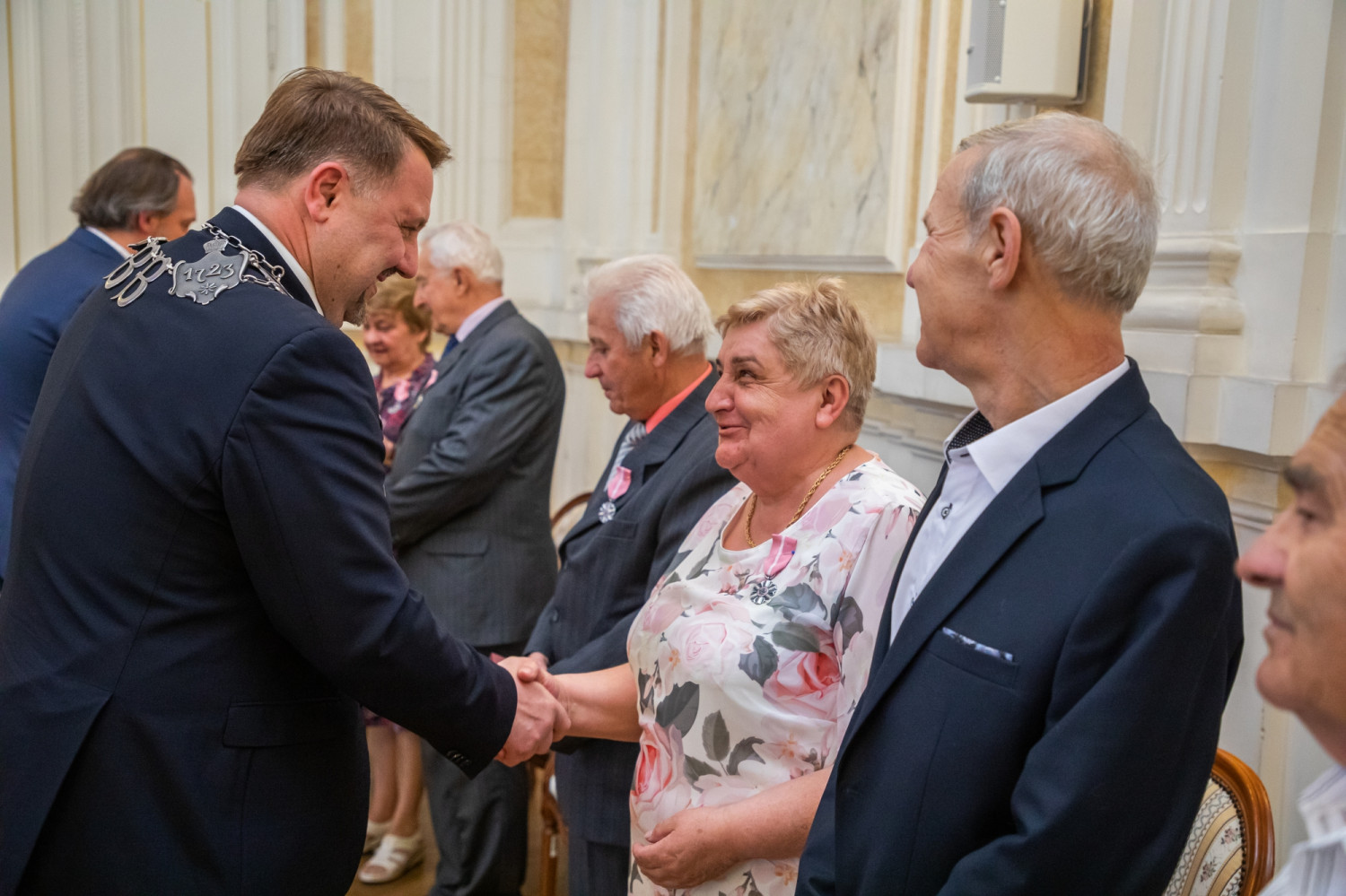 Pary jubilatów spotkały się w Ratuszu z prezydentem Bielska-Białej
